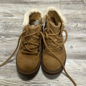 UGG Tan Kids Boots with Faux Fur